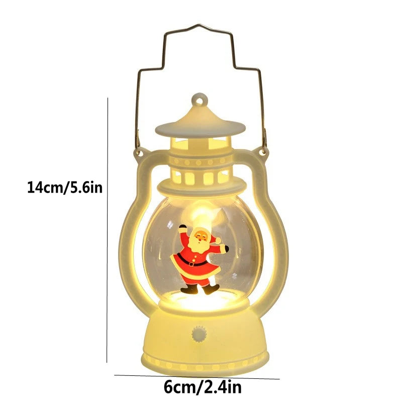 Lâmpada LED 2025 Decoração Natal Lanterna Portátil Papai Noel Árvore de Natal Luzes de Vento Pingente Navidad Natal Ano Novo Decoração