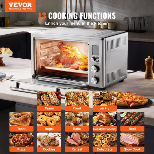 Forno de torradeira e fritadeira a ar 13 em 1, 28 L, 1800 W, forno de convecção para uso doméstico