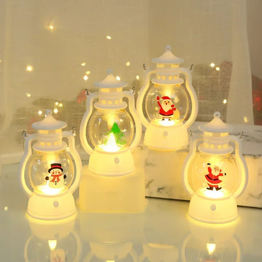 Enfeites de Natal 2025 com lanterna LED a pilhas, decorações de Natal para casa, Natal, Natal, Natal, Natal