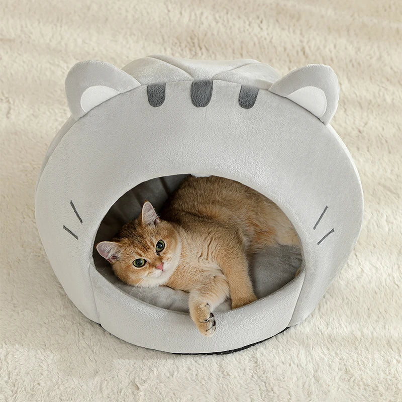 Cama super para gatos, casa quente para animais de estimação, caverna para gatinhos, almofada, casa para gatos, cesta para cães dormirem, tenda, tapete para cães pequenos, suprimentos, cama para gatos