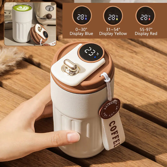 Garrafa Térmica Inteligente com Display LED de Temperatura, Copo de Café, Caneca Térmica de Aço Inoxidável 316, Garrafas Térmicas Portáteis a Vácuo