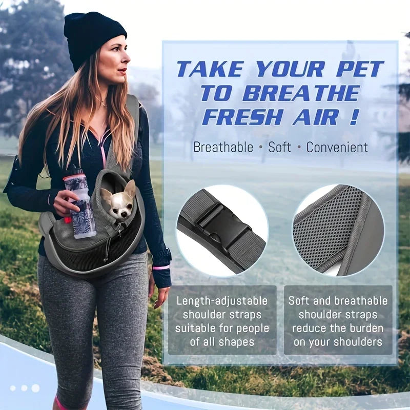 1 peça mochila para cachorro, bolsa de viagem transversal de malha respirável para filhotes, gatos, caminhadas e acampamentos