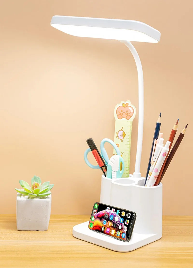 Lâmpada de mesa LED para leitura noturna, proteção para os olhos, para dormitório de estudo, luz noturna para estudantes universitários