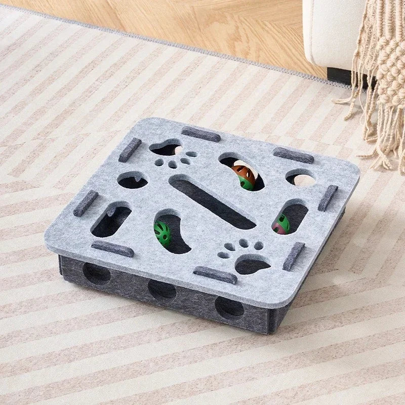 Brinquedos de quebra-cabeça interativos para gatos - Caixa de labirinto com estimulação mental e jogos sensoriais para gatinhos que vivem em ambientes internos | Quebra-cabeças divertido para gatos inteligentes