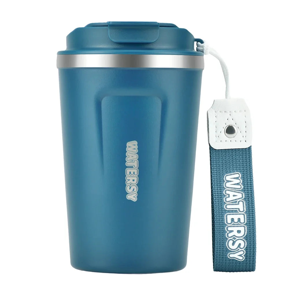 Caneca térmica de aço inoxidável 380ml para café, parede dupla, com isolamento a vácuo, para escritório, casa, viagem, carro, caneca