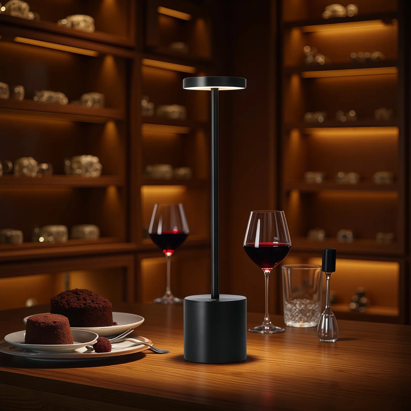 Luminária de mesa LED com carregamento sem fio | 3 cores + dimerização ajustável | Carregamento USB | Luminária de cabeceira | Presente de festival.