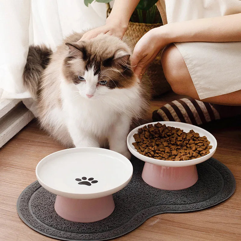 Tigelas para cães e gatos, tigelas de comida para animais de estimação, tigela de água para cães, tigela alimentadora para animais de estimação, gatos, cerâmica, gatinhos, tigela alimentadora, acessórios para pratos de animais de estimação