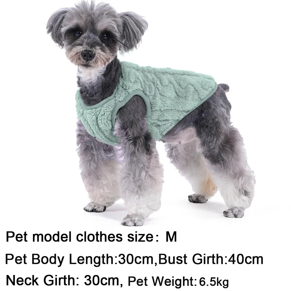 Roupas de lã macia para cães pequenos, suéter para gatos, outono e inverno, colete quente para filhotes, traje para buldogue francês e yorkshire