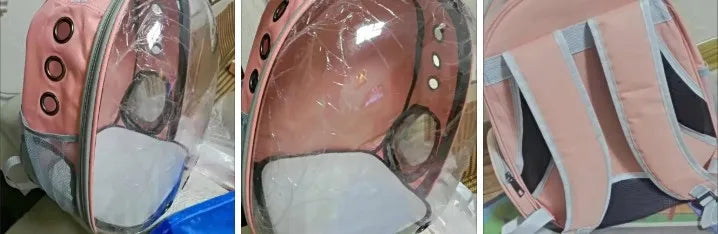 Bolsa de viagem transparente para gatos, mochila portátil para gatos, filhotes, bolsa respirável para levar suprimentos para animais de estimação