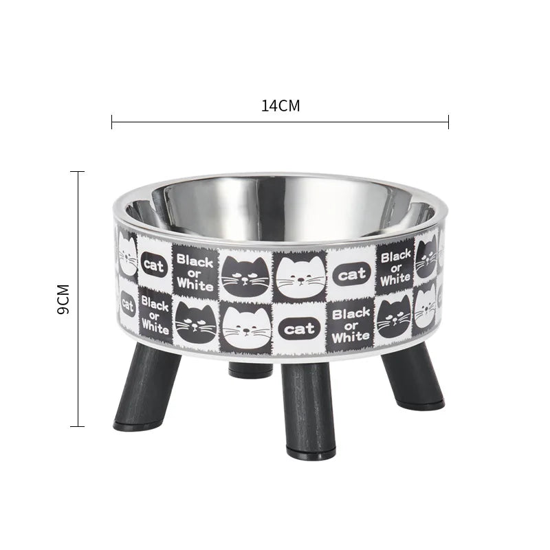 Tigela para animais de estimação antiderrapante, quatro cantos, grande capacidade, tigela de arroz para cães, anticervical, gato, animal de estimação, única
