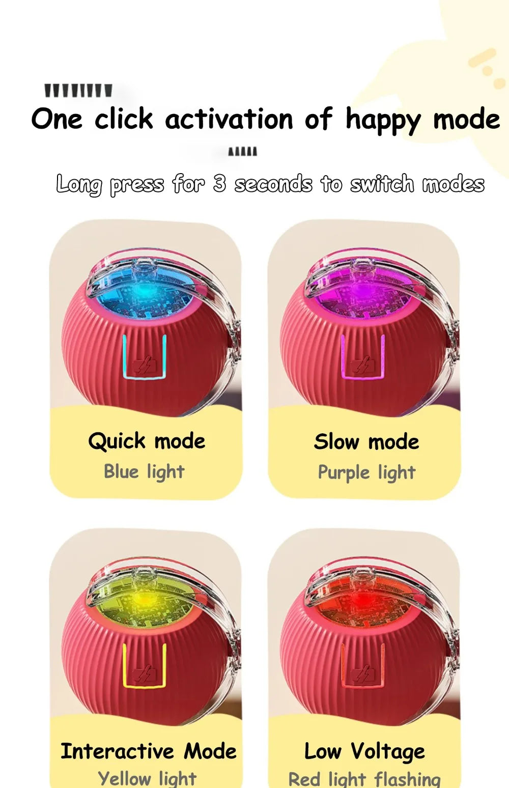 Novo brinquedo interativo para gatos, bola rolante automática, rabo falso, brinquedo elétrico inteligente recarregável para animais de estimação, treinamento para cães e gatos, imitação de rato