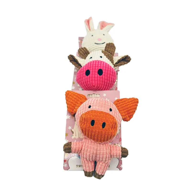 Brinquedo de pelúcia para cachorro, resistente a mordidas, com som estridente, para cães pequenos e grandes, filhotes de estimação, acessórios de treinamento, formato de animais fofos