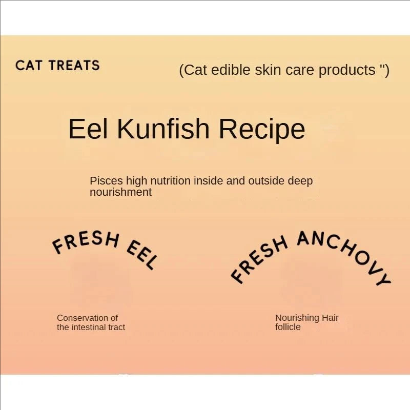 15g*5 Bag Pet Snacks Fish Oil Cat Strips Cat Wet Food Hydrating Cat Snacks Nutrition Salmon eel anchovy Chicken Cat Liquid Snack