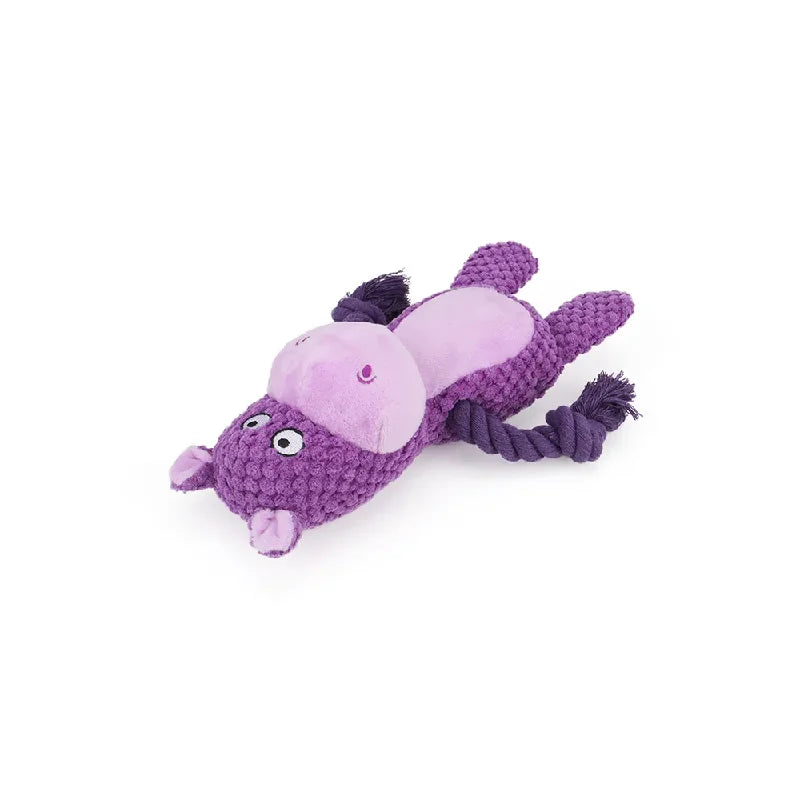 Brinquedo de corda para cachorro de pelúcia fofo, filhote de cachorro de pelúcia fofo, brinquedo de mastigar com nó de guincho, coelho de desenho animado, macaco