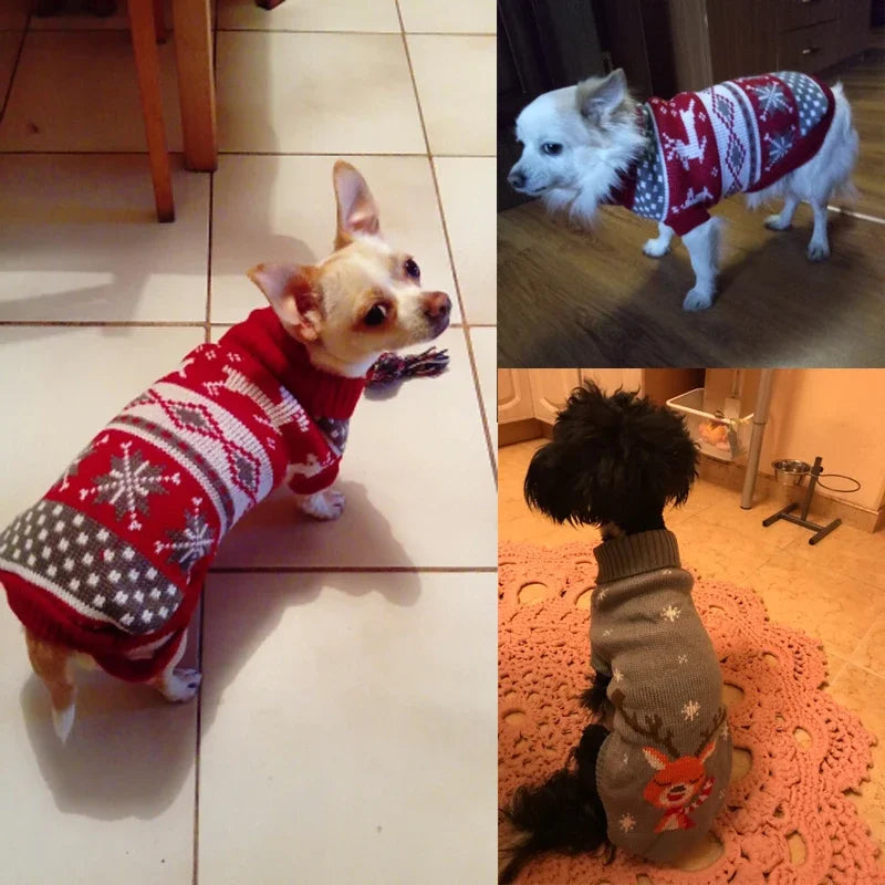 Suéter de Natal para Cachorro e Gato, Pulôver, Roupas de Inverno para Cachorros Pequenos, Chihuahua, Yorkies, Jaqueta para Filhotes, Roupas para Animais de Estimação, ubranka dla psa
