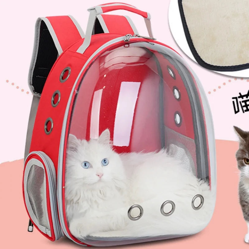 Mochila para transporte de animais de estimação Capsule Bubble, mochila transparente para transporte de animais de estimação, filhotes, gatinhos, pássaros, respirável para viagem