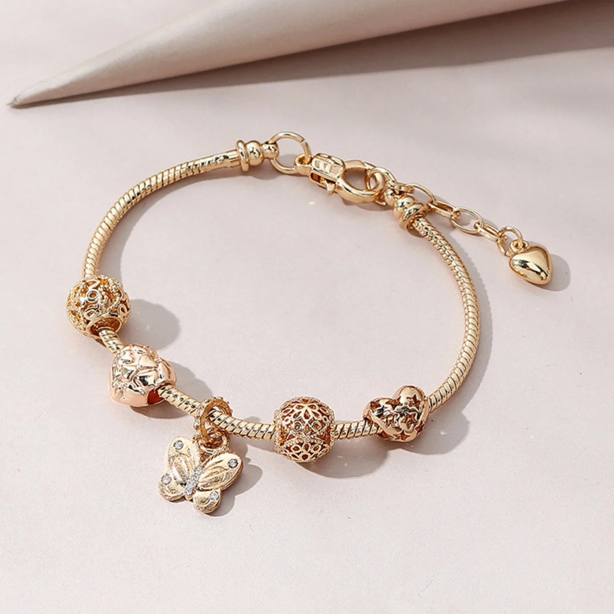 1 Pulseira feminina multi-elementos com contas de amor, pulseira de família, acessórios para festa de uso diário