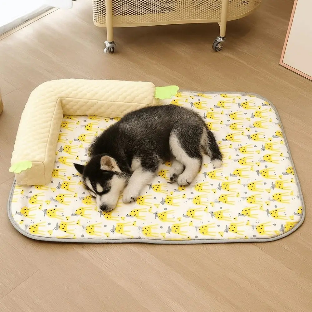 Cama para animais de estimação, tapete respirável, areia fria para animais de estimação, lavável, macio, tapete de dormir para cães, confortável, tapete de canil refrescante para filhotes e gatos