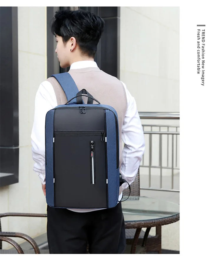 Mochilas escolares masculinas à prova d'água para laptop, mochilas escolares com entrada USB de 15,6 polegadas, mochilas de grande capacidade para homens