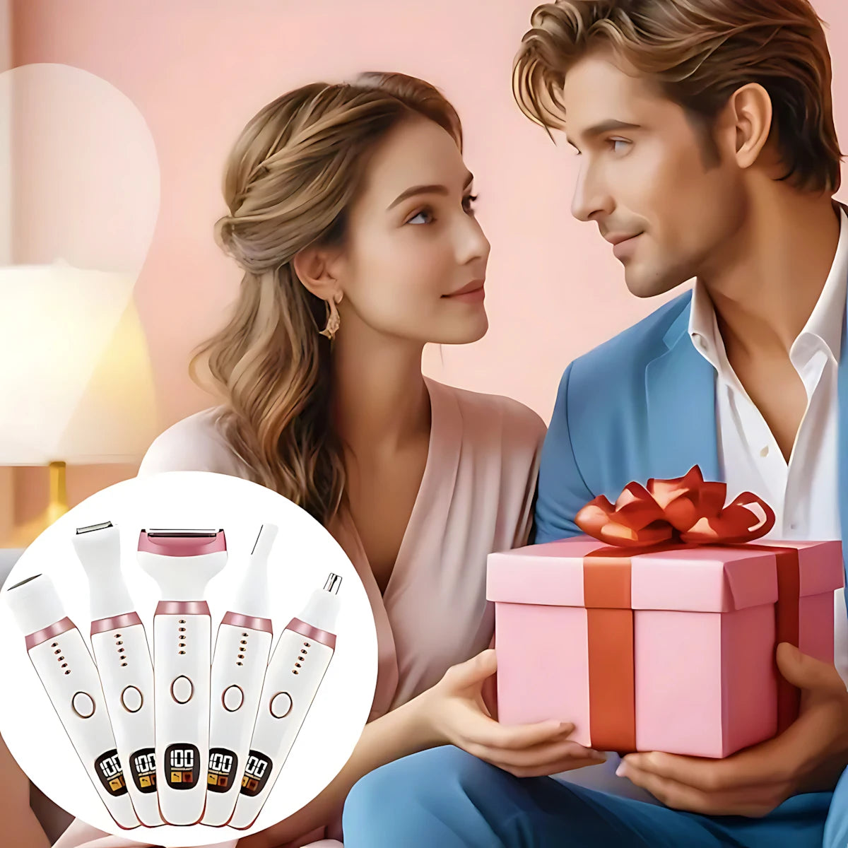 Depilador feminino, aparador, barbeador elétrico para mulheres, virilha, axila, braço, perna, biquíni, barbeador, bateria de lítio recarregável, kit de higiene