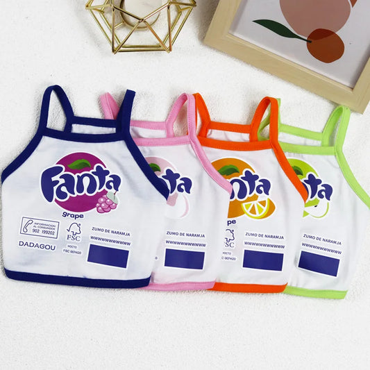 Novas roupas para animais de estimação, roupas finas para cães, camisola curta para cães, ketong, uva, limão, laranja, estampa, roupas para gatos, filhotes