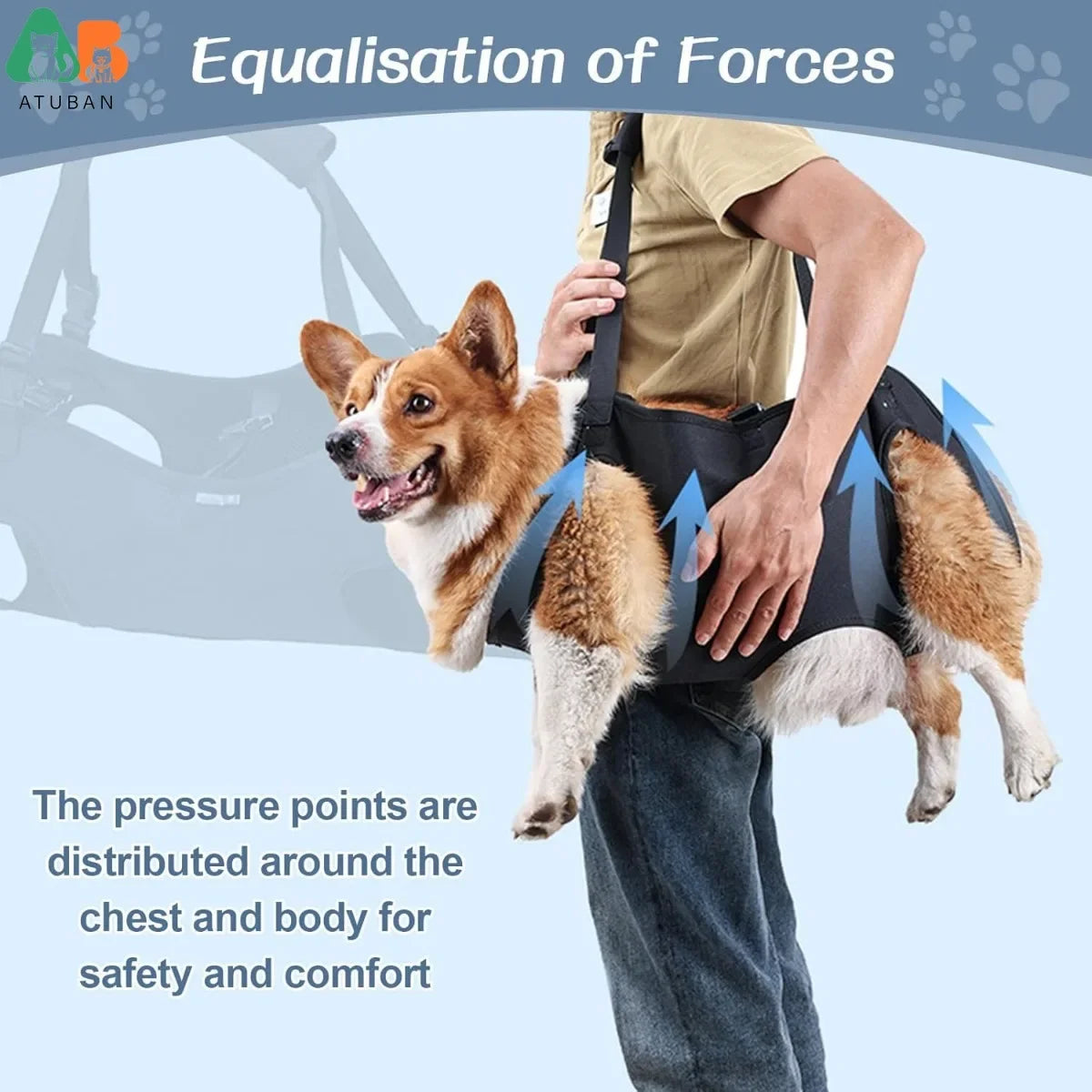 Arnês de elevação para cães, suporte corporal ajustável, alças respiráveis ​​para mobilidade assistida, pernas de cães, reabilitação de quadril