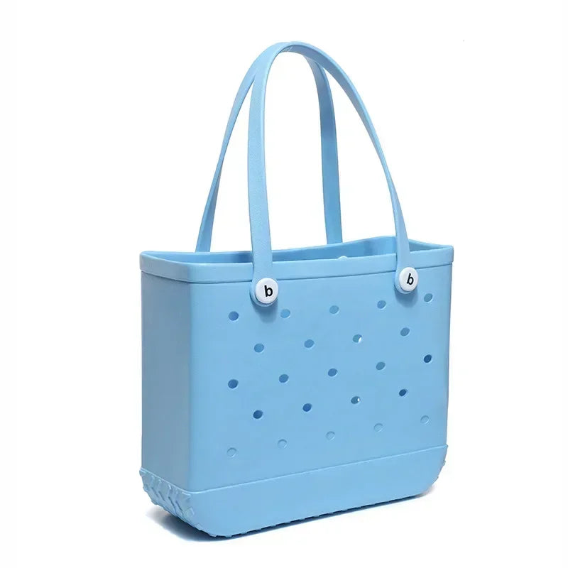 EVA Beach Jelly Bag Rubber Waterproof Shoulder Handbag Large Capacity Portable Travel Handbag Summer Pool Fashion Women Tote Bag