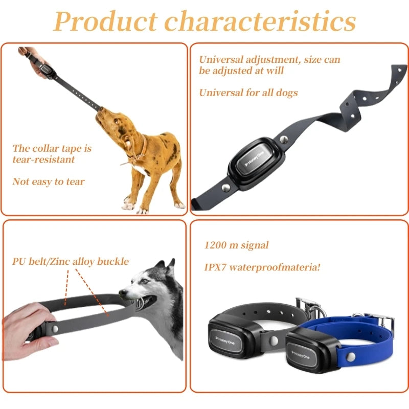 1100m Digital Dog Training Collar Waterproof Rechargeable Remote Control Pet with LCD Display for All Size Shock Vibration Sound