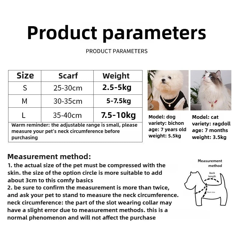 Pet Cat Collars Pearl Rose Pendant Necklace Cat Dog Pearl Collar Pet Pendant Cute High Beauty Retro Decoration Teddy Dog Collar