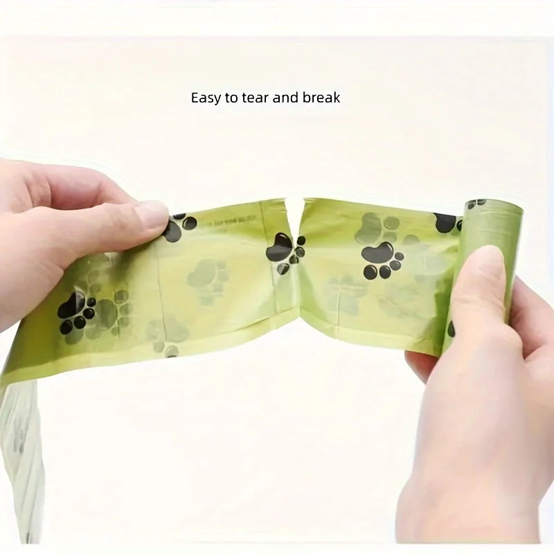 Sacos para cocô de cachorro biodegradáveis ​​à prova de vazamentos, sacos para resíduos de animais de estimação para passear com o cachorro, limpeza ao ar livre, dispensador de sacos de areia para gatos, pacote a granel