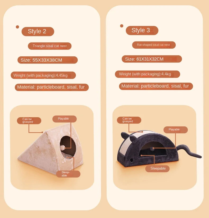 Ninho de gato, casa quente para gatos, casa fechada para gatos durante todo o ano, ninho de dormir para gatos no inverno, suprimentos para animais de estimação