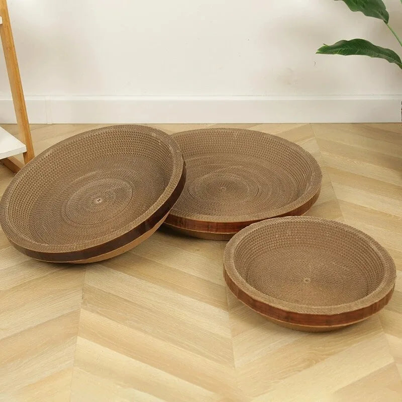 Arranhadores para gatos, redondos, ovais, tigela, ninho para gatos internos, garra de moagem, brinquedos de garra de moagem, placa de arranhar