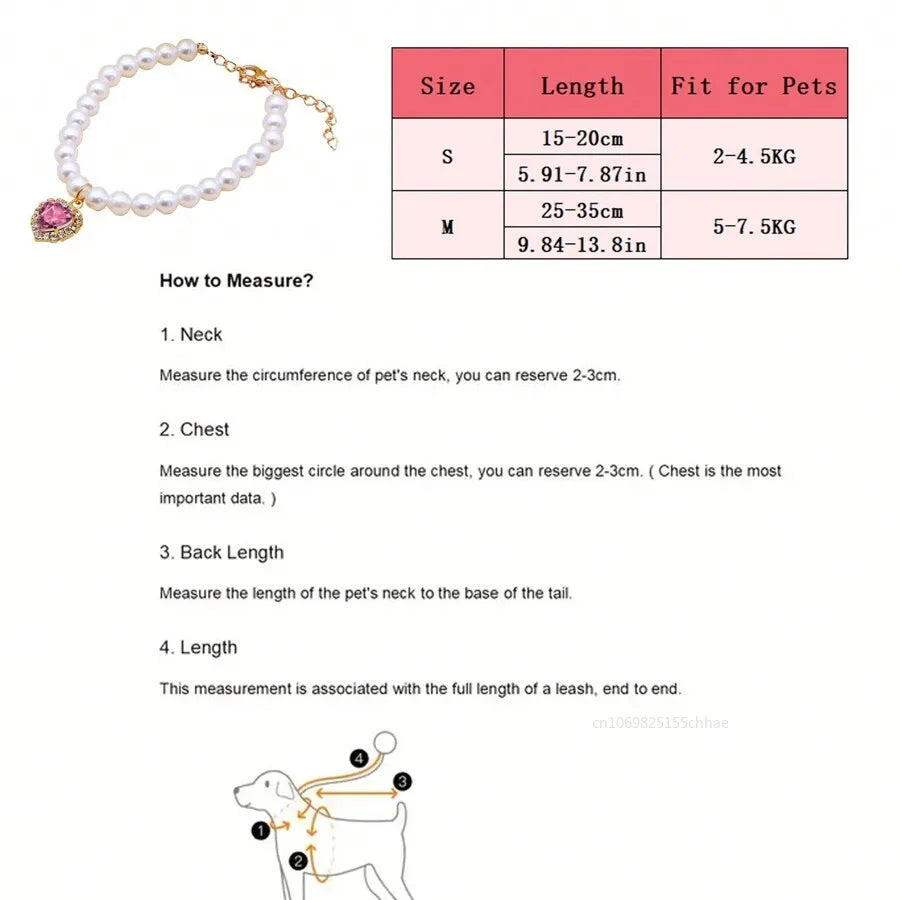 Pet Pearl Collar Dog Princess Necklace Cat Jewelry Cute Collar Puppy Accessories Dog Kitten Chain Chihuahua Wedding Jewelry Gift
