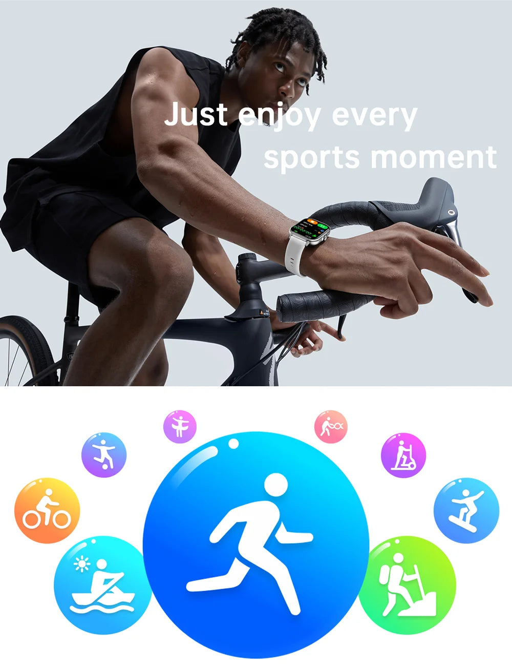 Relógio inteligente 2025 2.01'' Bluetooth com chamada, reprodução de música, relógio fitness esportivo à prova d'água para homens e mulheres, iPhone e Android