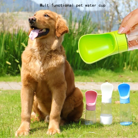 Garrafa de água para animais de estimação, chaleira para cães, fornecimento de água para áreas externas, garrafa portátil para água e comida, copo de água para áreas externas, dispensador de água