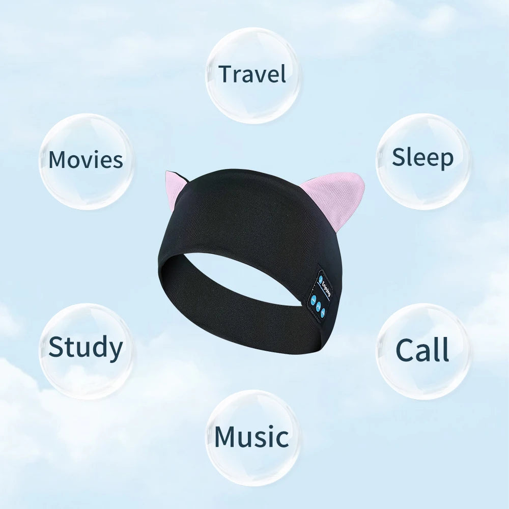 Kids Wireless Headphones Sleep Mask Headband With Microphone Headphones For Kids with Stereo Sound Foldable Kids Headphones