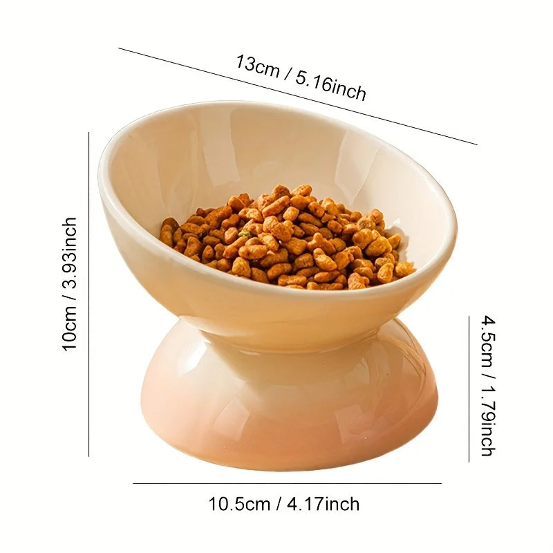Tigela para gatos, Tigelas elevadas de cerâmica para alimentos de animais de estimação - Perfeitas para cães e gatos - Reduz a tensão no pescoço e melhora a digestão