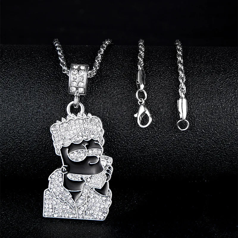 Pingente de alfabeto XO com zircônia incrustada em metal, tendência, personalidade, masculino, feminino, glamour de rua, moda hip hop, colar, joias, presentes