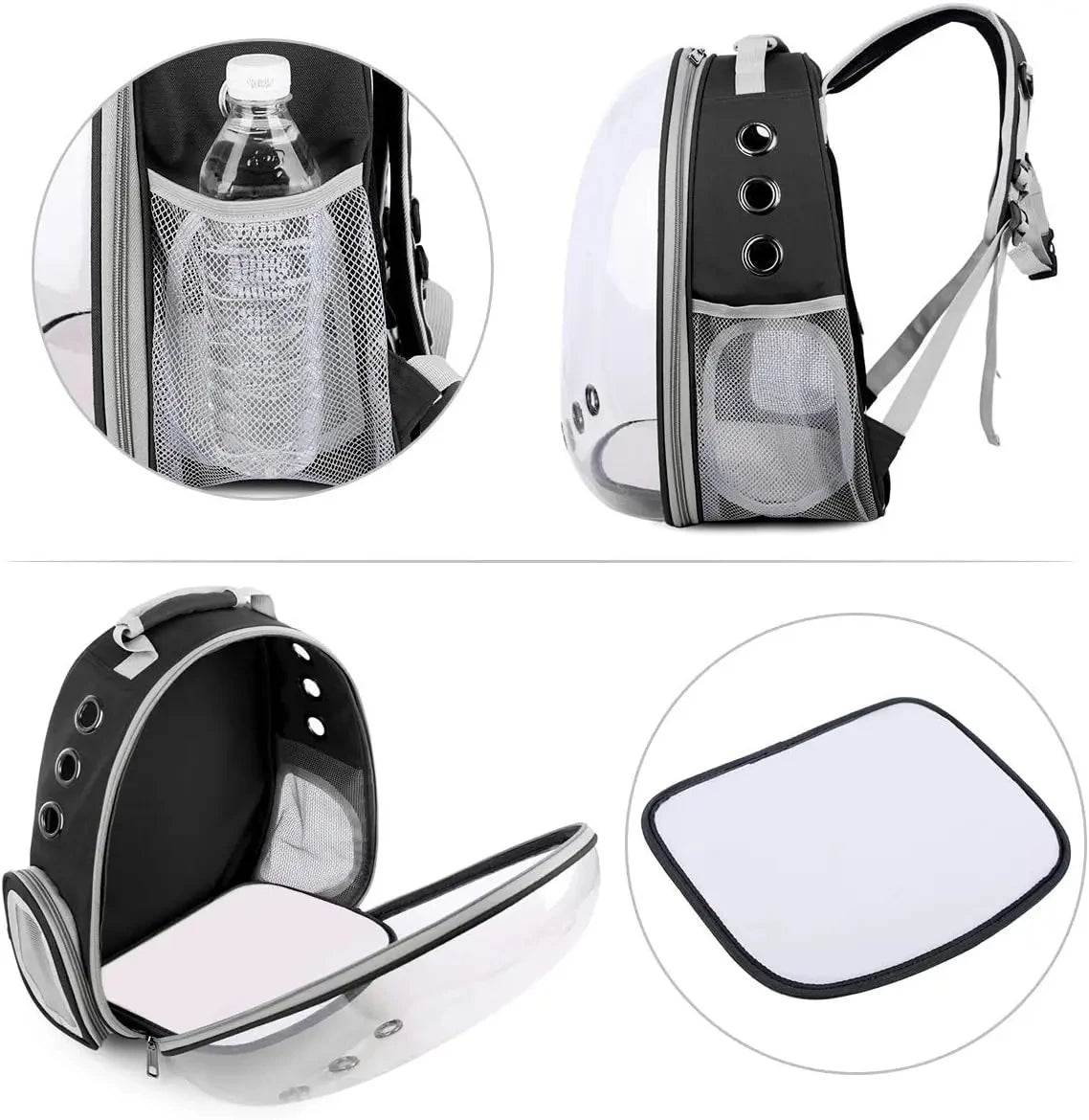 Mochila para transporte de animais de estimação, cápsula transparente, mochila para animais de estimação, filhotes, gatinhos, pássaros, transportadora respirável para viagem
