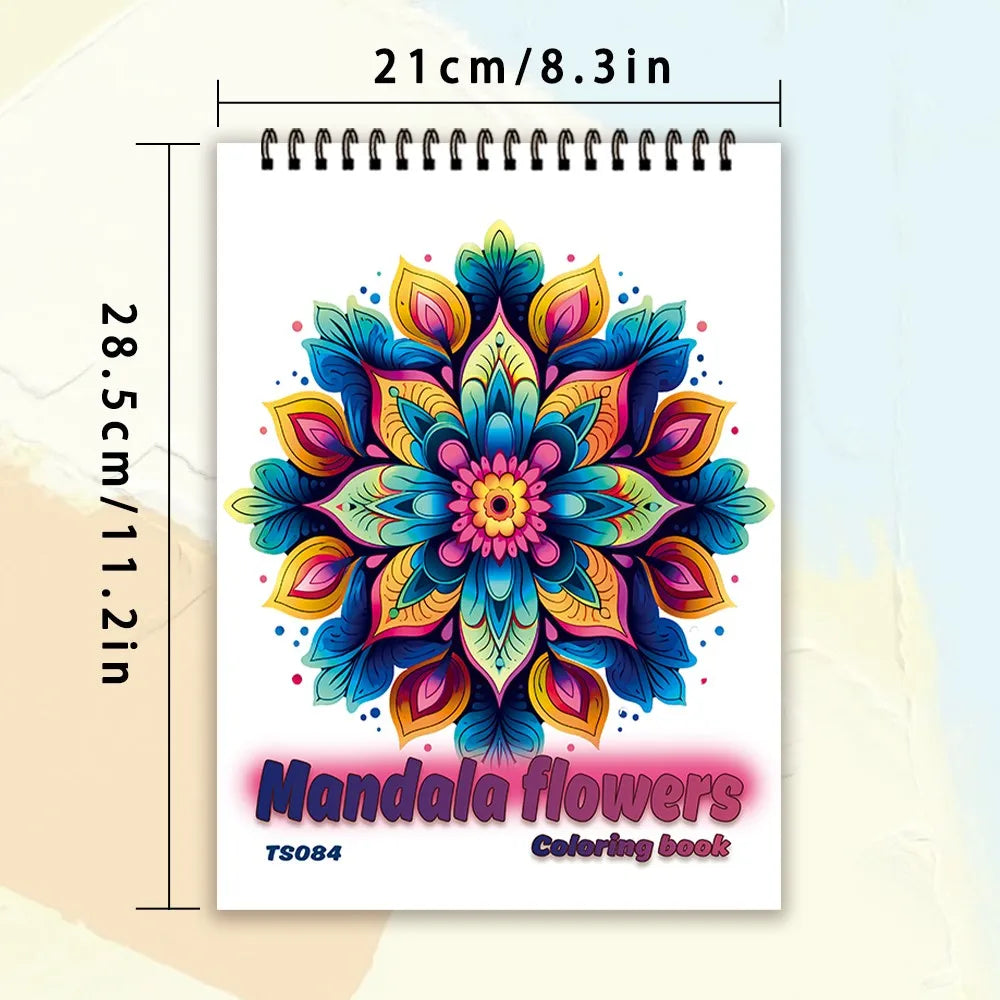 Livro de colorir em espiral - 30 folhas, livro de colorir para adultos, 11,2 x 8,3 polegadas, papel grosso de 100 g, livro de desenho, presente de boas-vindas para o feriado