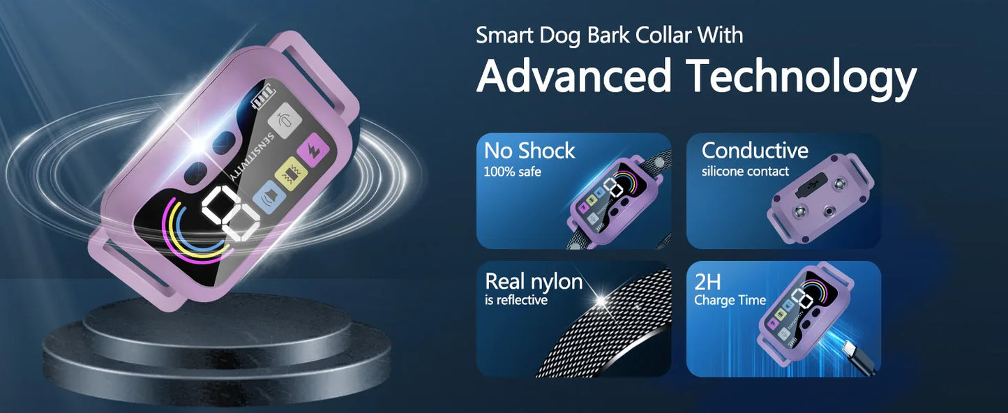 PUPOPAN Dog Training Collar for Large Dogs - Shock Collar with 3 Training Modes Waterproof Electric Shockers And Training Icons