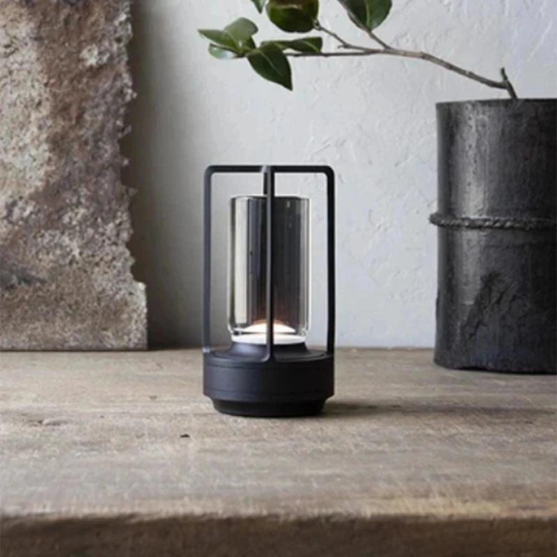 Luminária de mesa com carregamento USB, luminária de mesa de alumínio para restaurante e bar, ambiente de escurecimento, interruptor de toque com carregamento USB, decoração