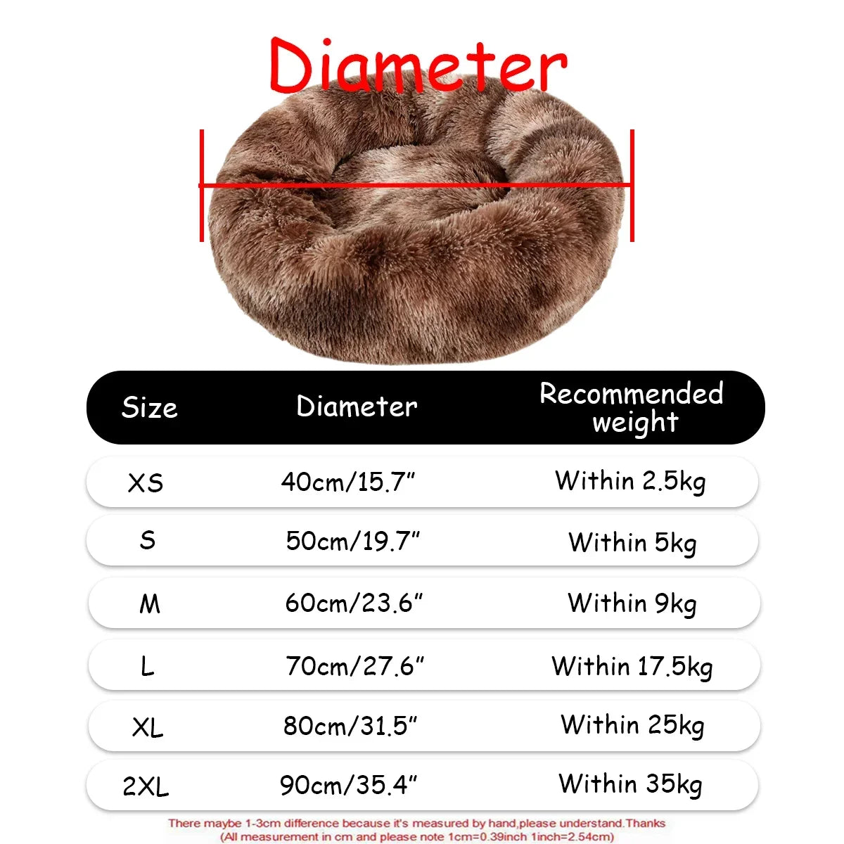 Cama redonda para animais de estimação para cães grandes, médios e pequenos, cama macia para gatos, cama longa e macia para cães, casa para cães, casa quente para dormir no inverno