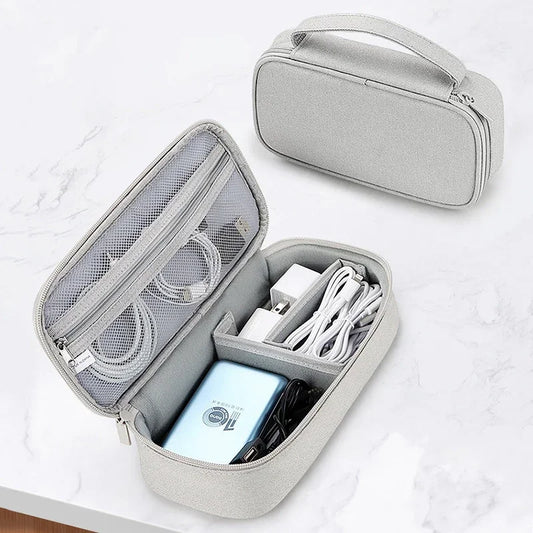 Bolsa organizadora de cabos de viagem, bolsa para acessórios eletrônicos, estojo de transporte, bolsa portátil à prova d'água para armazenamento de cabos