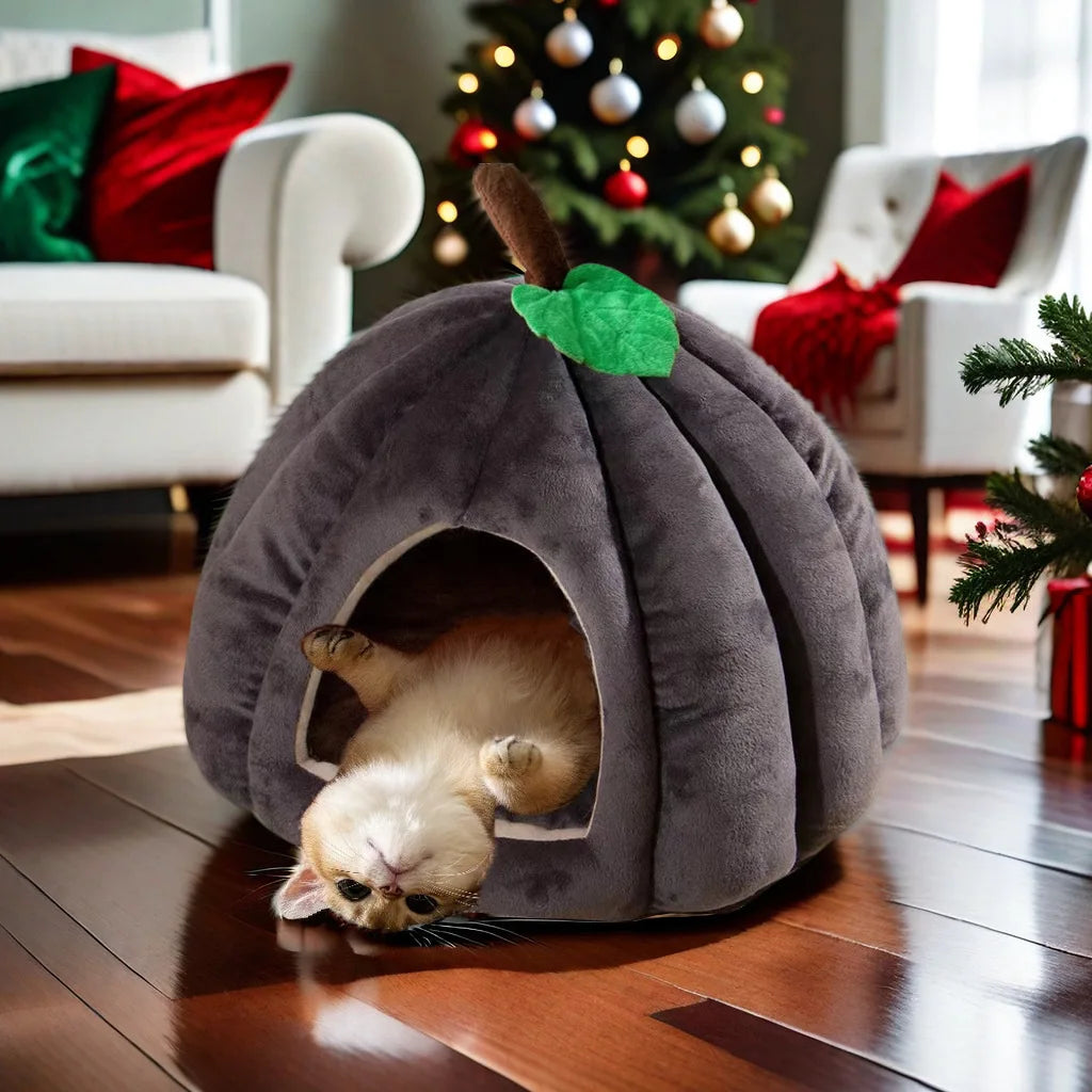 Ninho para gatos, casinha fechada para gatos, ninho para animais de estimação, quente e espesso, ninho para cães com sono profundo, suprimentos para animais de estimação, cama fechada para gatos, tendas para gatos