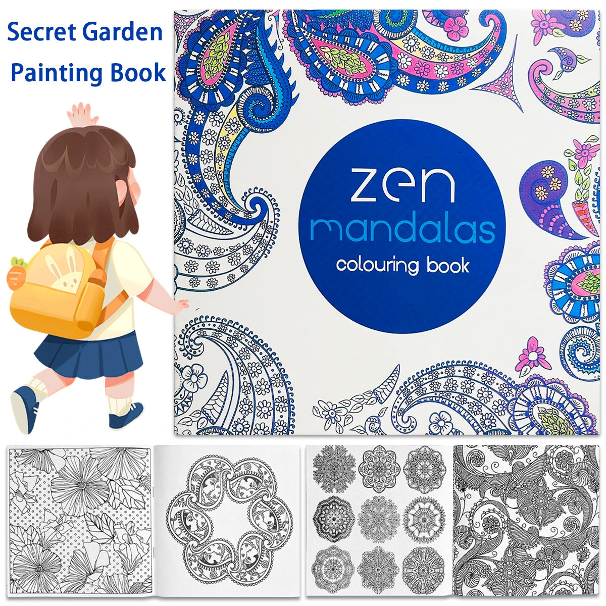 Livro de colorir mandalas zen: desenhos complexos de paisley e mandalas, livro de colorir para relaxamento adulto, atenção plena e criatividade