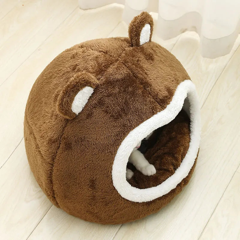 Cama engraçada para gatos, quente, macia, longa, de pelúcia, almofada para espreguiçadeira, para cães pequenos, tenda, camas de caverna para casa de gato aconchegante, tapete, suprimentos