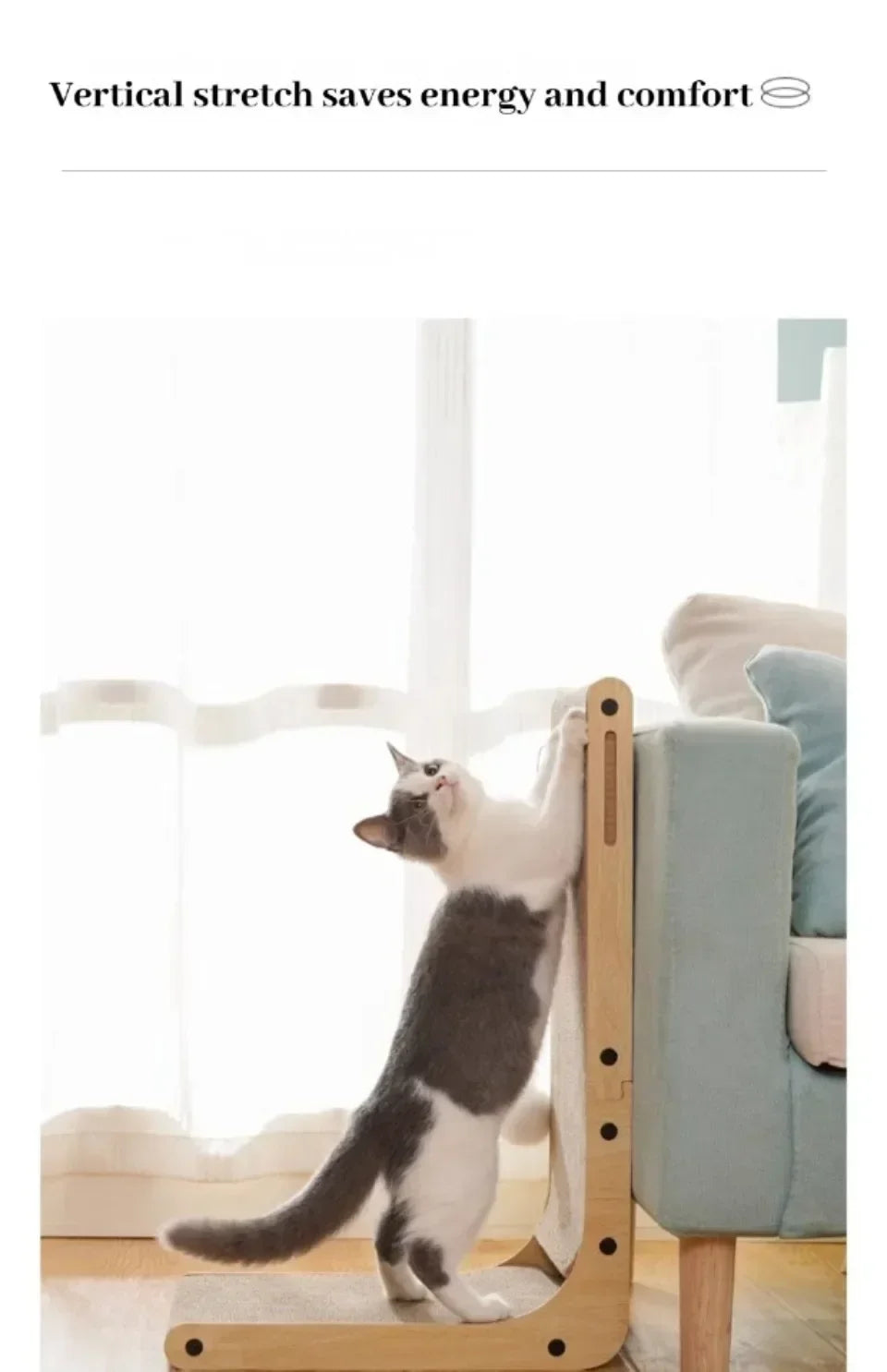 L-shaped Cat Scratching Board Vertical Pet Cat Scratching Post Wooden Wear-resistant and Scratch-resistant Grinding Claw Toys