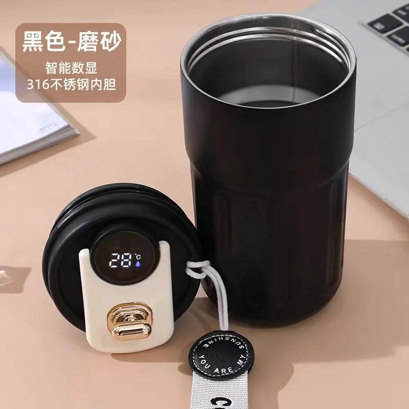 Caneca térmica de aço inoxidável com visor de temperatura, caneca de café inteligente para carro, caneca térmica para presente