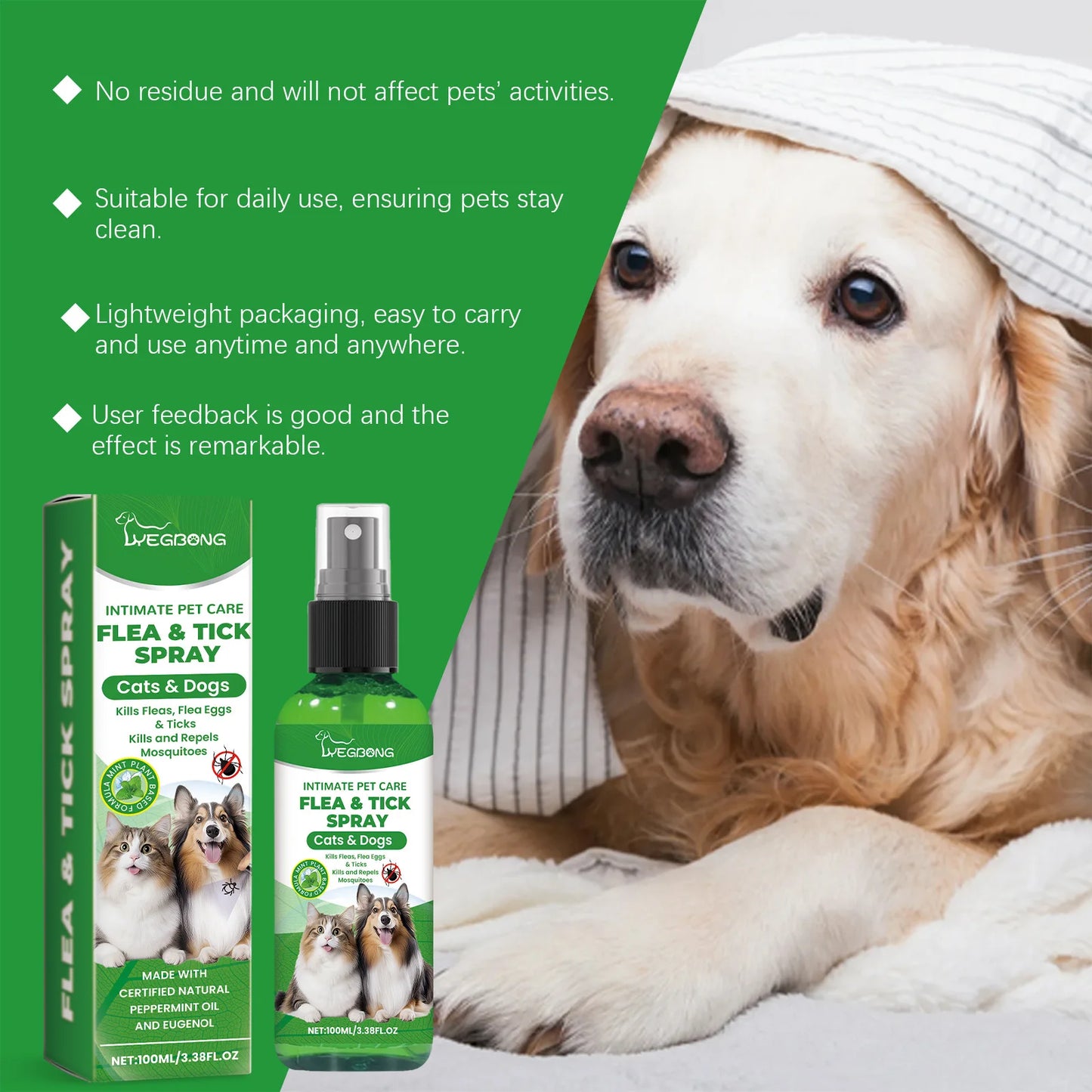 Spray removedor de ácaros para gatos e cães, mata pulgas, alivia coceira, remove carrapatos, tratamentos para alergia em gatos, spray anti-piolhos e insetos para cuidados com a pele de animais de estimação
